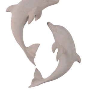 36" Set of 2 Dolphin Wall Decor Roman Stone