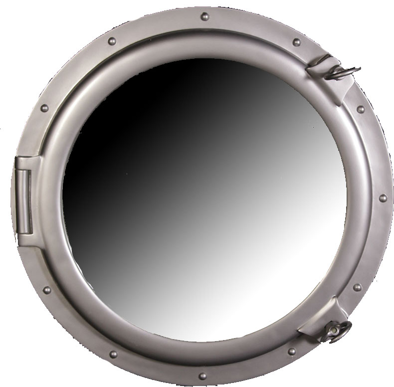 30" Porthole Mirror Silver Finish